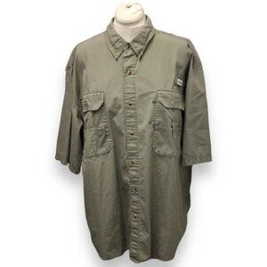 Magellan Outdoors Mens 3XL Khaki Short Sleeve Cotton Fishing Shirt With Pockets